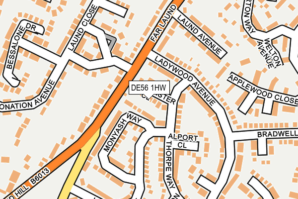 DE56 1HW map - OS OpenMap – Local (Ordnance Survey)