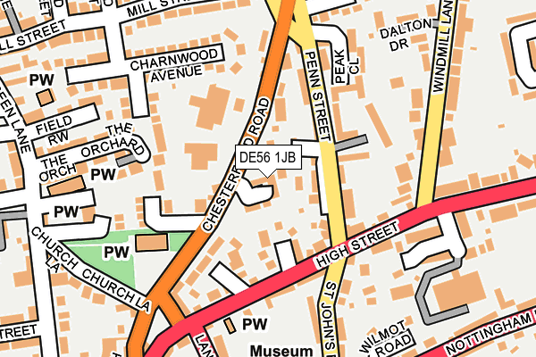 DE56 1JB map - OS OpenMap – Local (Ordnance Survey)