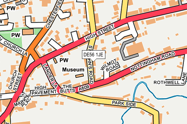DE56 1JE map - OS OpenMap – Local (Ordnance Survey)
