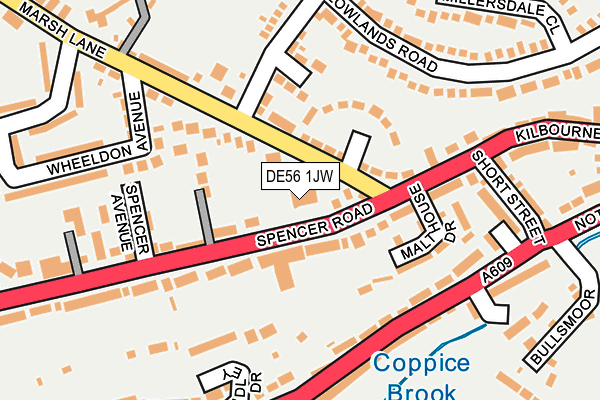 DE56 1JW map - OS OpenMap – Local (Ordnance Survey)