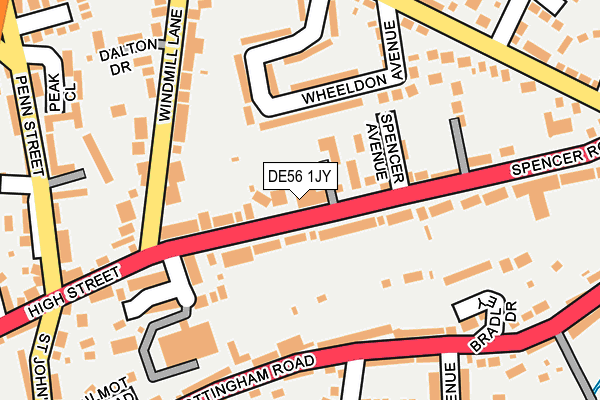 DE56 1JY map - OS OpenMap – Local (Ordnance Survey)
