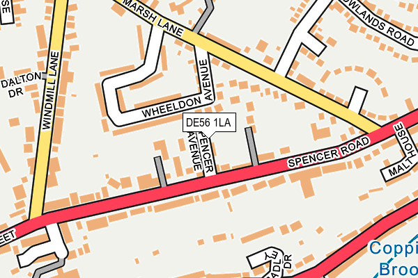DE56 1LA map - OS OpenMap – Local (Ordnance Survey)