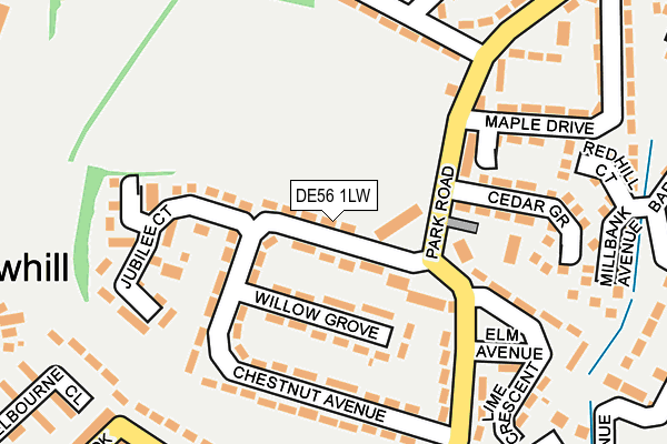 DE56 1LW map - OS OpenMap – Local (Ordnance Survey)