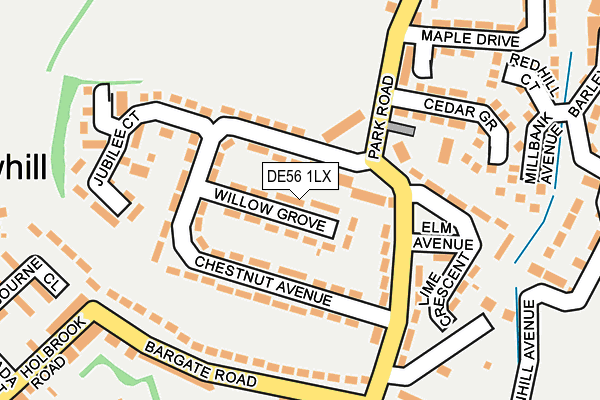 DE56 1LX map - OS OpenMap – Local (Ordnance Survey)
