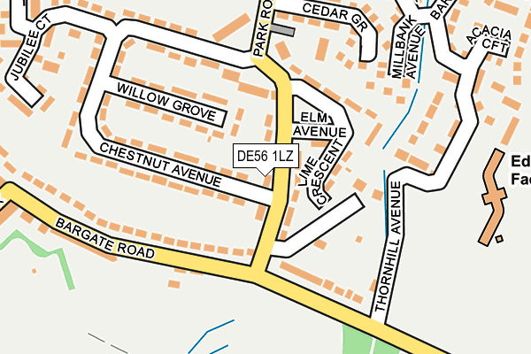 DE56 1LZ map - OS OpenMap – Local (Ordnance Survey)
