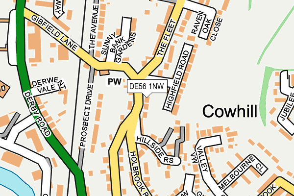 DE56 1NW map - OS OpenMap – Local (Ordnance Survey)
