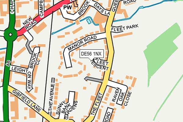 DE56 1NX map - OS OpenMap – Local (Ordnance Survey)