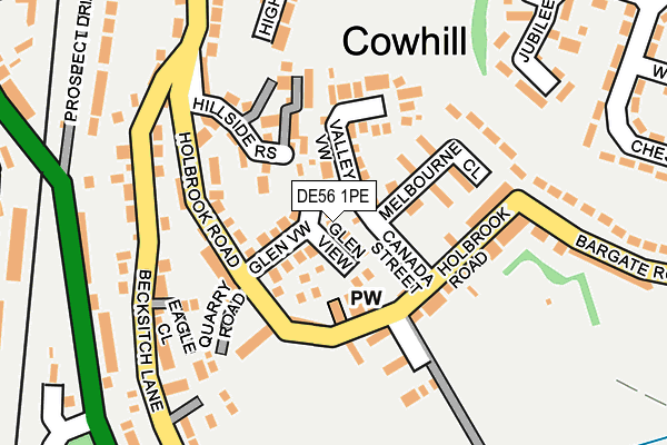 DE56 1PE map - OS OpenMap – Local (Ordnance Survey)