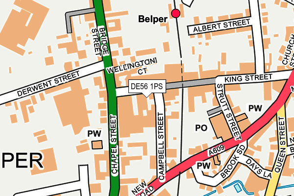 Map of BELPER NAILS & BEAUTY LTD at local scale