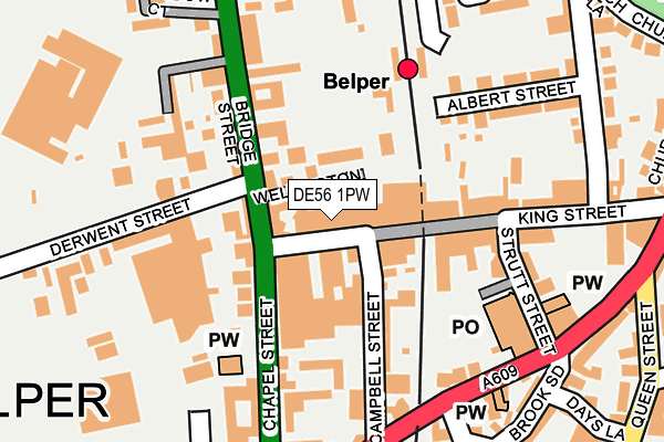 DE56 1PW map - OS OpenMap – Local (Ordnance Survey)