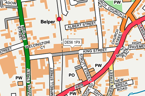 DE56 1PX map - OS OpenMap – Local (Ordnance Survey)