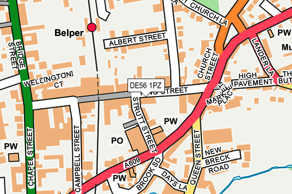 DE56 1PZ map - OS OpenMap – Local (Ordnance Survey)