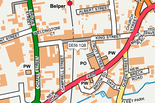 DE56 1QB map - OS OpenMap – Local (Ordnance Survey)