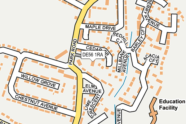 DE56 1RA map - OS OpenMap – Local (Ordnance Survey)