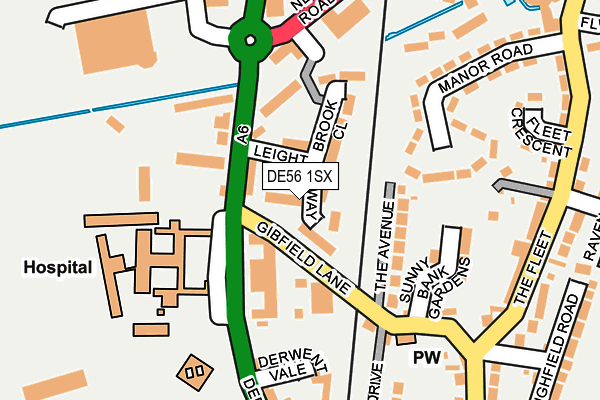 DE56 1SX map - OS OpenMap – Local (Ordnance Survey)
