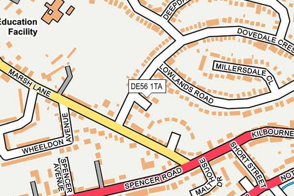 DE56 1TA map - OS OpenMap – Local (Ordnance Survey)