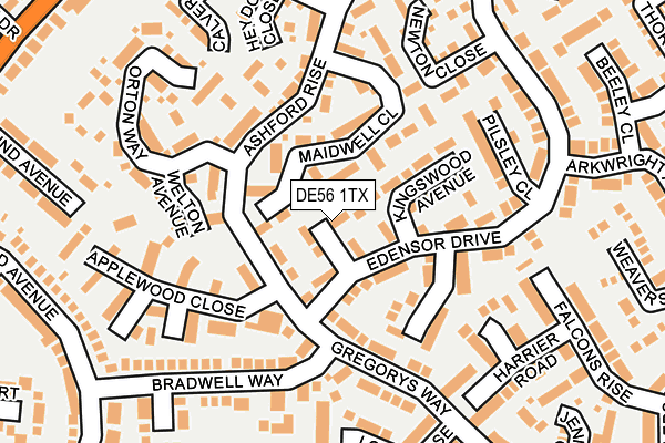DE56 1TX map - OS OpenMap – Local (Ordnance Survey)
