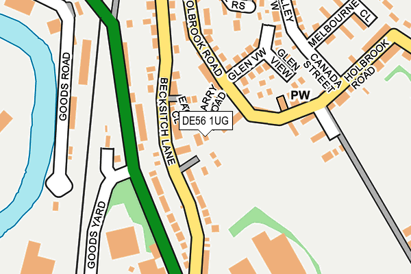 DE56 1UG map - OS OpenMap – Local (Ordnance Survey)
