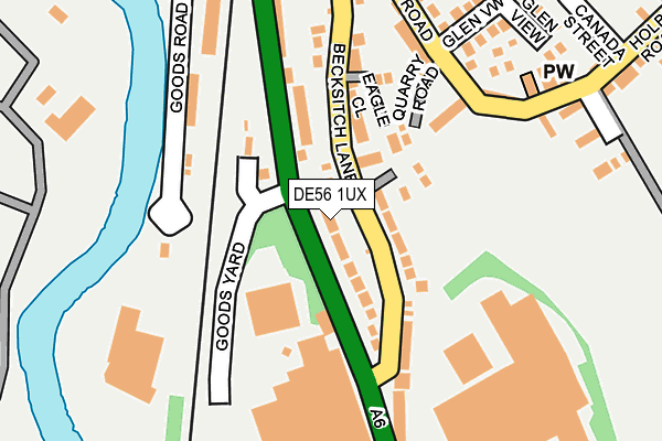 DE56 1UX map - OS OpenMap – Local (Ordnance Survey)
