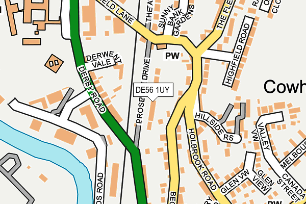 DE56 1UY map - OS OpenMap – Local (Ordnance Survey)