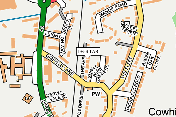 DE56 1WB map - OS OpenMap – Local (Ordnance Survey)