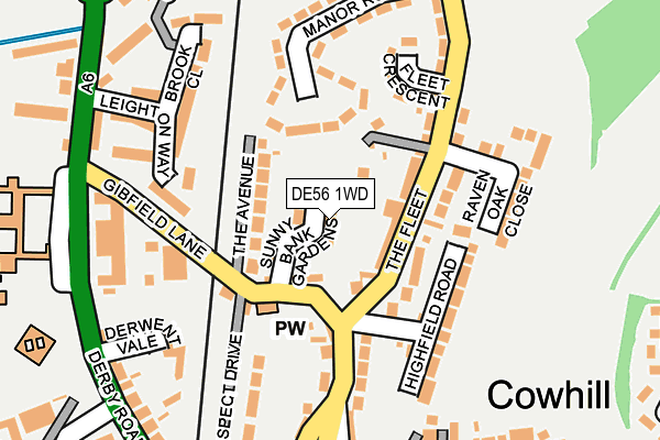 DE56 1WD map - OS OpenMap – Local (Ordnance Survey)