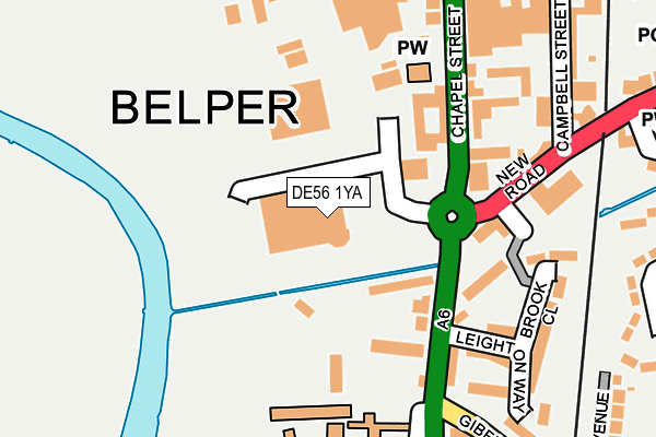 DE56 1YA map - OS OpenMap – Local (Ordnance Survey)