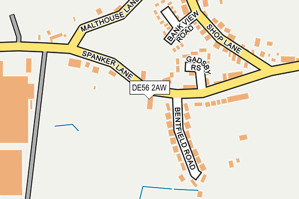 DE56 2AW map - OS OpenMap – Local (Ordnance Survey)