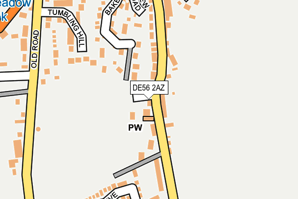DE56 2AZ map - OS OpenMap – Local (Ordnance Survey)