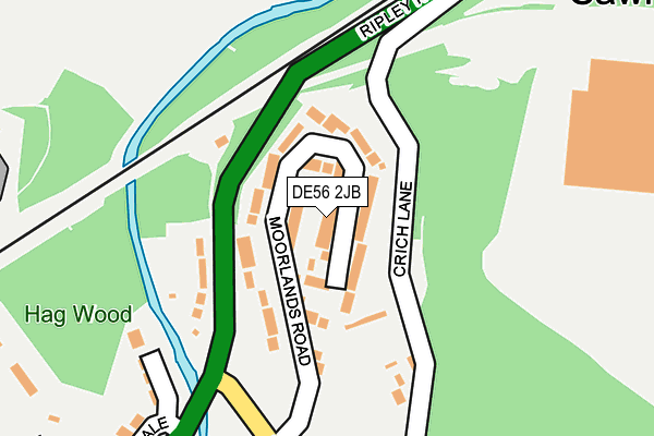 DE56 2JB map - OS OpenMap – Local (Ordnance Survey)