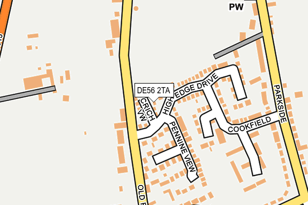 DE56 2TA map - OS OpenMap – Local (Ordnance Survey)