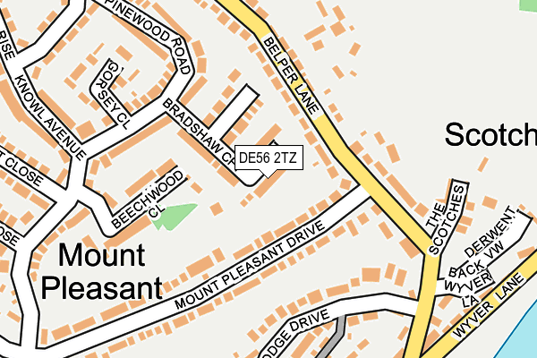 DE56 2TZ map - OS OpenMap – Local (Ordnance Survey)