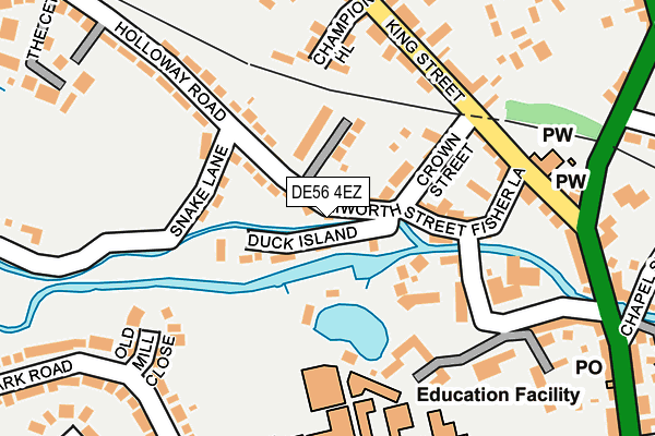DE56 4EZ map - OS OpenMap – Local (Ordnance Survey)