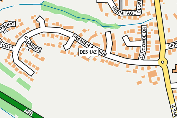 DE6 1AZ map - OS OpenMap – Local (Ordnance Survey)