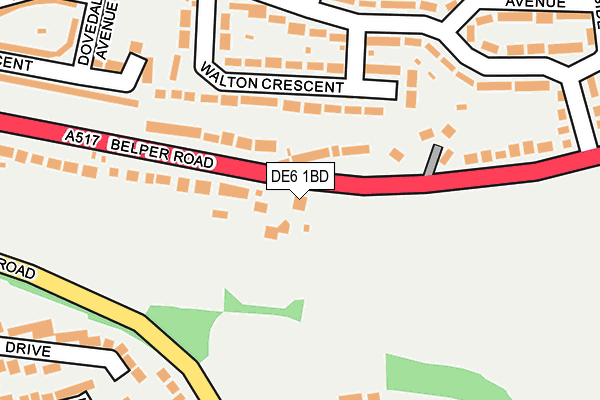 DE6 1BD map - OS OpenMap – Local (Ordnance Survey)