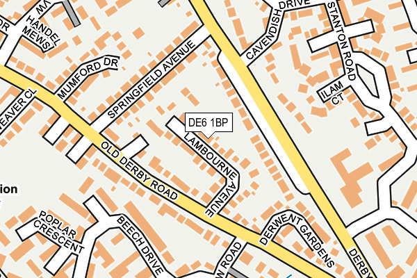 DE6 1BP map - OS OpenMap – Local (Ordnance Survey)