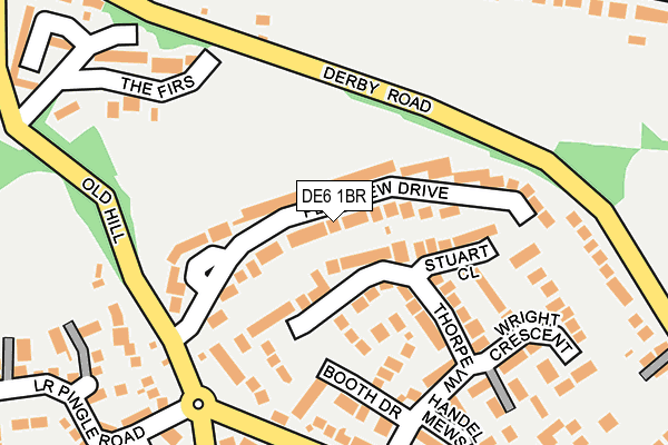 DE6 1BR map - OS OpenMap – Local (Ordnance Survey)