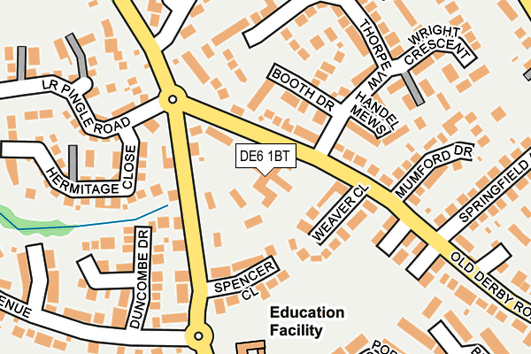 DE6 1BT map - OS OpenMap – Local (Ordnance Survey)