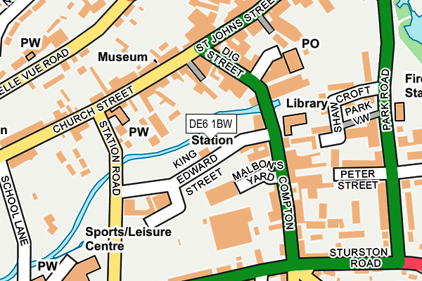 DE6 1BW map - OS OpenMap – Local (Ordnance Survey)