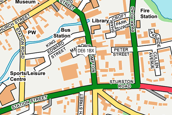 DE6 1BX map - OS OpenMap – Local (Ordnance Survey)