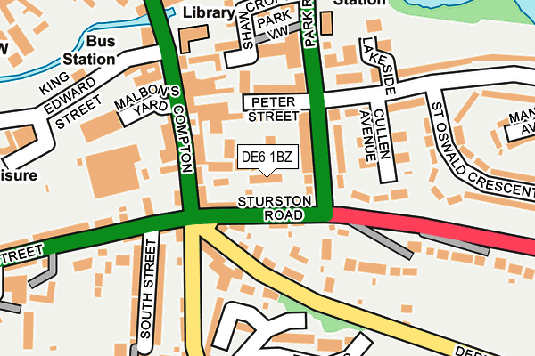 DE6 1BZ map - OS OpenMap – Local (Ordnance Survey)