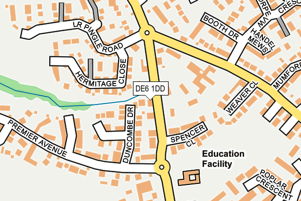DE6 1DD map - OS OpenMap – Local (Ordnance Survey)