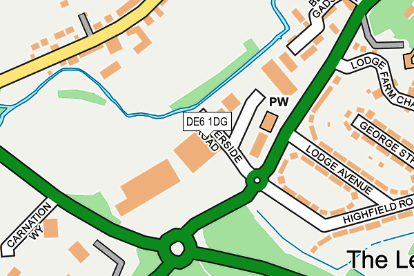DE6 1DG map - OS OpenMap – Local (Ordnance Survey)