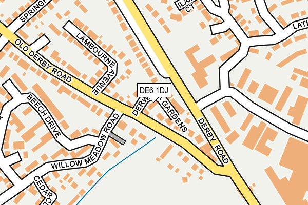 DE6 1DJ map - OS OpenMap – Local (Ordnance Survey)