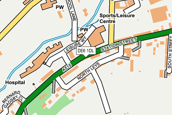 DE6 1DL map - OS OpenMap – Local (Ordnance Survey)
