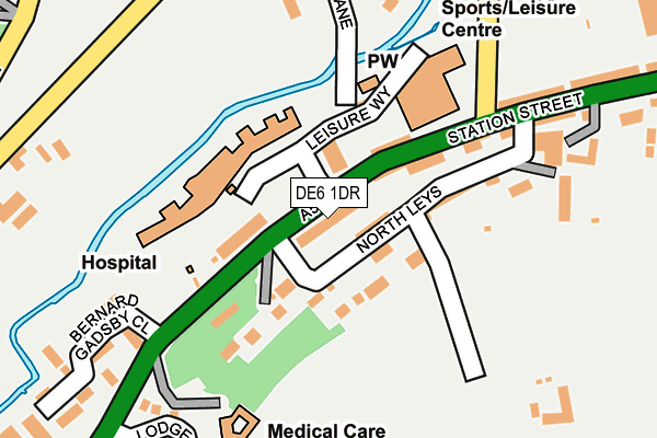 DE6 1DR map - OS OpenMap – Local (Ordnance Survey)