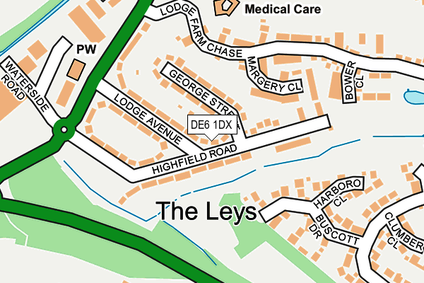 DE6 1DX map - OS OpenMap – Local (Ordnance Survey)