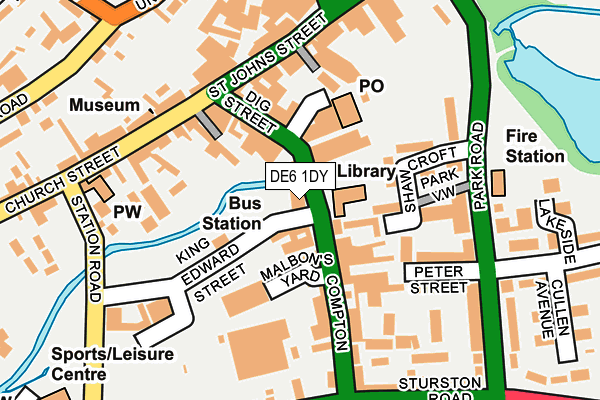 DE6 1DY map - OS OpenMap – Local (Ordnance Survey)