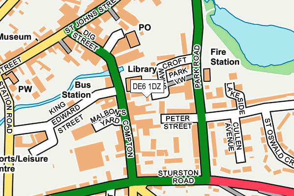 DE6 1DZ map - OS OpenMap – Local (Ordnance Survey)