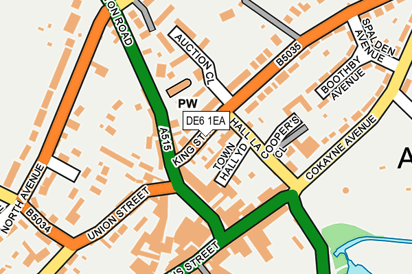 DE6 1EA map - OS OpenMap – Local (Ordnance Survey)